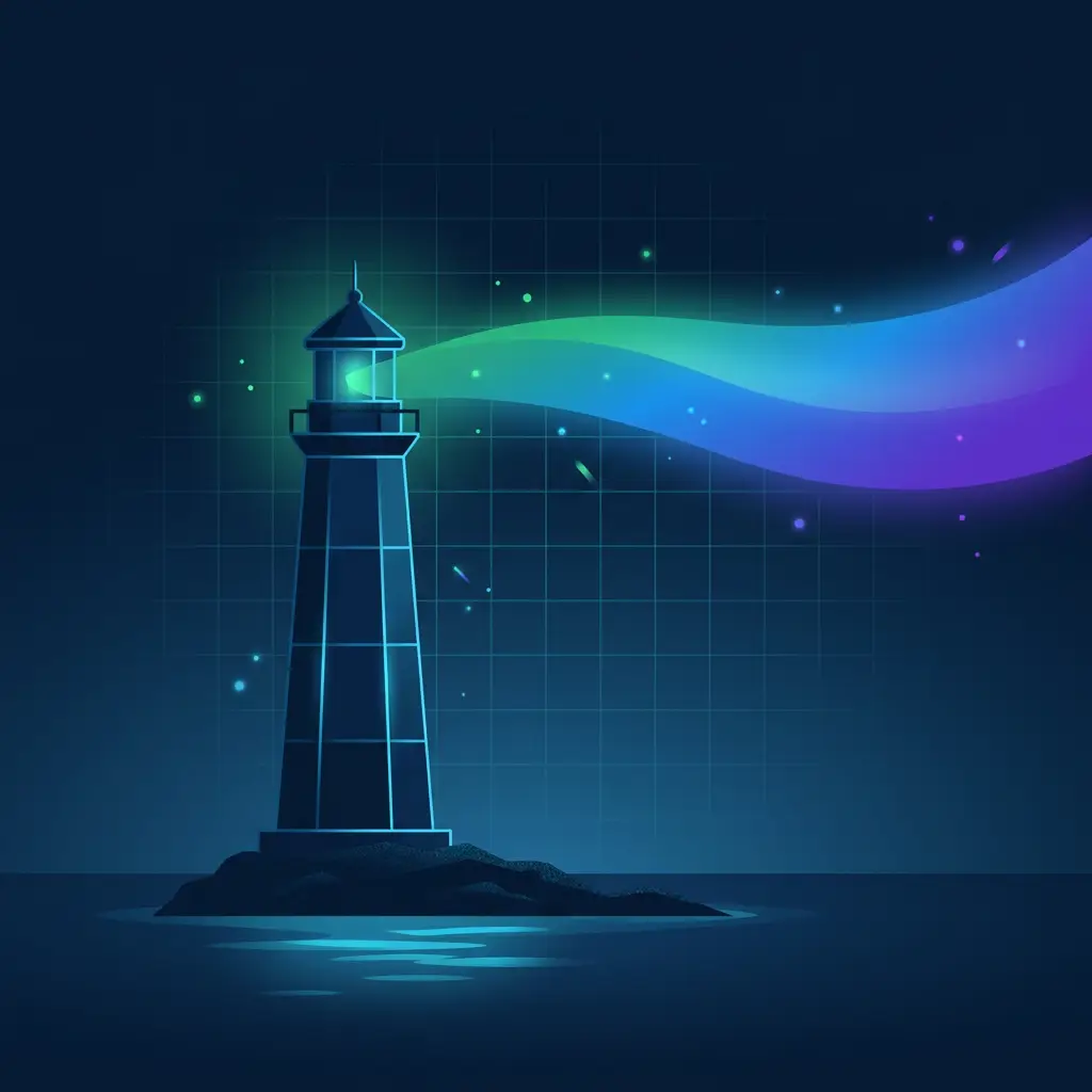 Farol Antilhas iluminando a noite nas cores da marca
